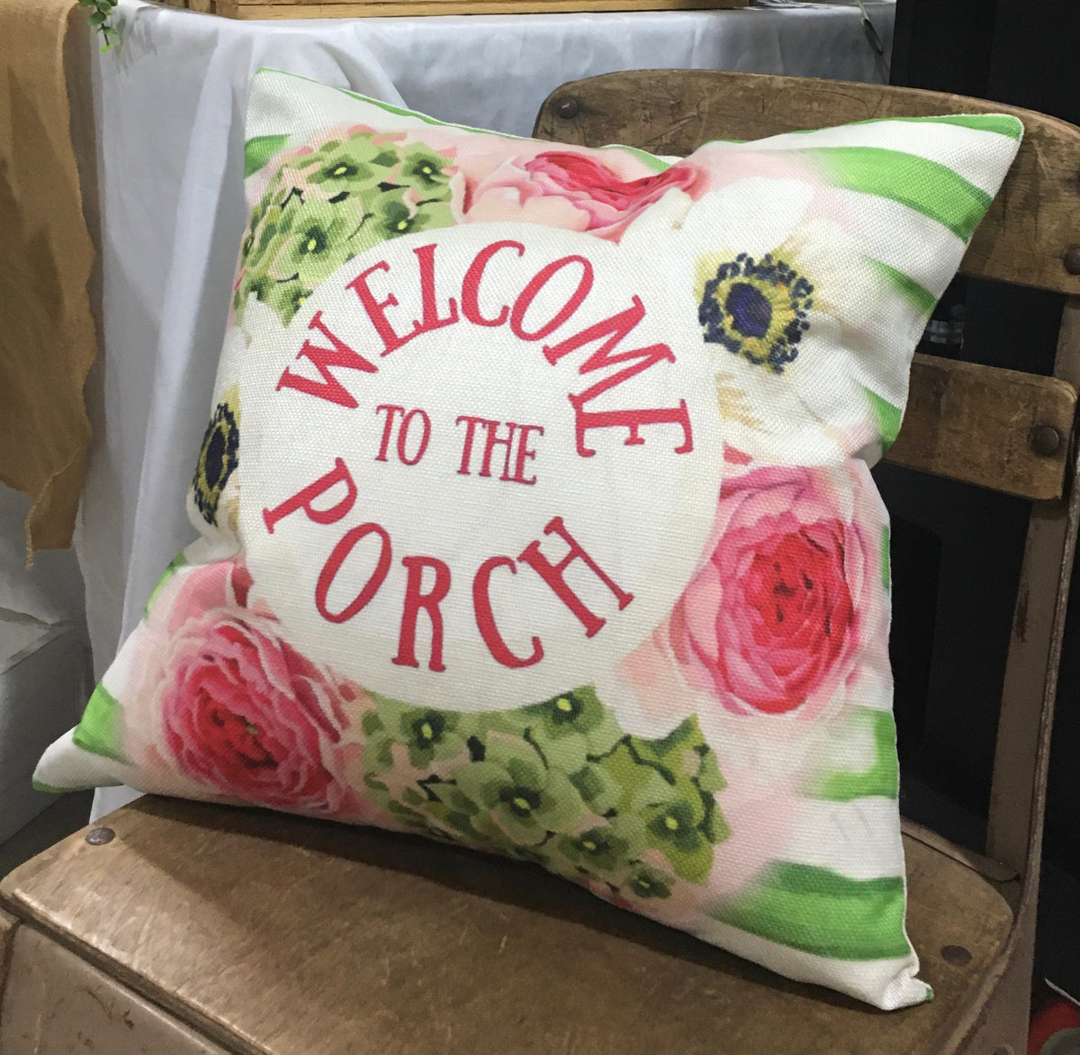 Welcome To Our Porch Personalized Lumbar Throw Pillow - 20877941