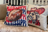 Mississippi MS Colonel Reb Football Era dorm room man cave decor pillow cover