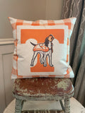 Tennessee TN football T with orange plaid dorm room man cave decor pillow cover
