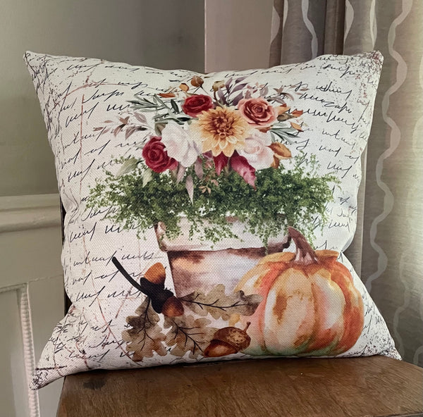 Fall pumpkin with acorns
