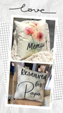 Grandparent custom Name three pink floral home decor pillow cover coordinating patterns available