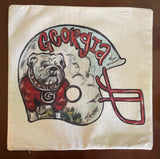 Georgia GA Football helmet hand drawn dorm room man cave decor pillow cover