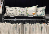 Custom grandparent pillow cover floral yellow wreath home decor coordinating patterns available