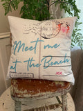 Beach home decor Meet me at the Beach pillow cover