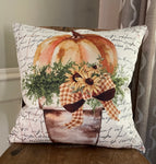 Flowerpot pumpkin with bow