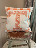 Tennessee TN football Rocky Top dorm room man cave decor pillow cover