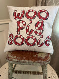 Arkansas Ar Football Woo Pig Soooie Bubble letters dorm room man cave decor pillow cover