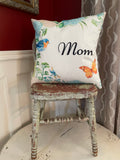 Custom grandparent pillow cover Green leaf wreath home decor coordinating patterns available