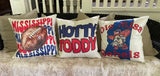 Mississippi MS Colonel Reb Blue State Football dorm room man cave decor pillow cover