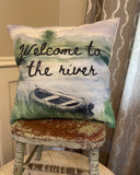 River boat camp aesthetic Welcome pillow cover