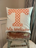 Tennessee TN football Welcome dorm room man cave decor pillow cover