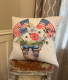Patriotic floral w flags