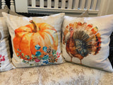 Fall Home Decor Turkey watercolor pillow cover