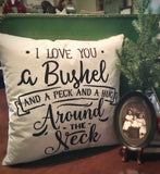 Bushel and Peck pillow cover I Love You home decor