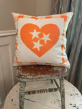 Tennessee TN football Three star with plaid dorm room man cave decor pillow cover