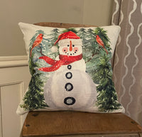 Snowman with Red Birds
