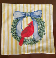 Red bird blue bow