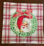 Santa red plaid wreath