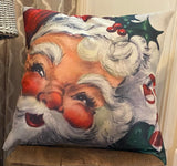 Christmas Santa pillow cover vintage postcard home decor