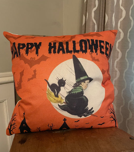 Happy Halloween flying witch