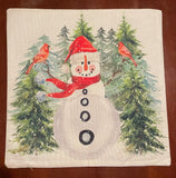 Snowman with Red Birds