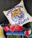 Louisiana LA Football Tiger Fans Welcome dorm room man cave decor pillow cover