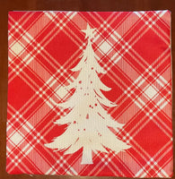 Red plaid Christmas silhouette