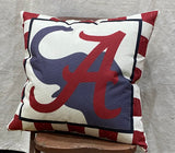 Alabama AL football elephant red A dorm room man cave decor pillow cover