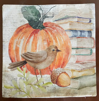 Bird pumpkin with books