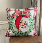 Santa red plaid wreath
