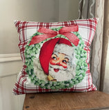 Santa red plaid wreath