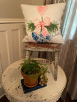Blue pot with heart topiary
