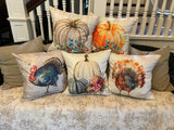 Fall Home Decor Turkey watercolor pillow cover