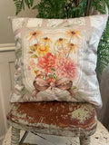 Fall preppy floral Home decor mum chrysanthemum pillow cover