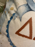 Sorority Dorm room Delta Delta Delta blue pillow cover original design
