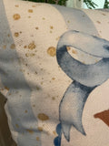 Sorority Chi Omega Dorm room blue pillow cover original design watercolor letters