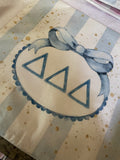 Sorority Dorm room Delta Delta Delta blue blue letters pillow cover original design