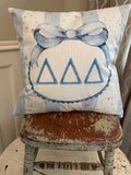 Sorority Dorm room Delta Delta Delta blue blue letters pillow cover original design