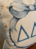 Sorority Dorm room Delta Delta Delta blue blue letters pillow cover original design