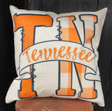 Tennessee TN Orange banner dorm room man cave decor pillow cover