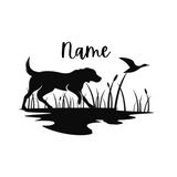 Custom Grandparent Name dog and duck home decor pillow cover