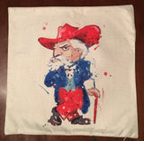 Mississippi MS Colonel Reb football watercolor dorm room man cave pillow cover