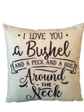 Bushel and Peck pillow cover I Love You home decor