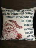 Christmas Vacation Movie pillow cover Santa squeezes down chimney jolliest bunch home decor
